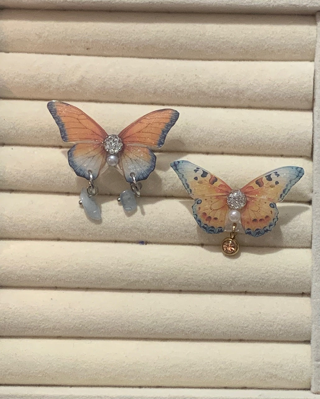 Bague papillon avec pendentif